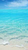 tropisch Strand mit Weiß Sand und Türkis Meer Wasser ai generiert foto