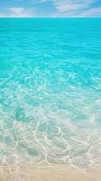 tropisch Strand mit Weiß Sand und Türkis Meer Wasser ai generiert foto