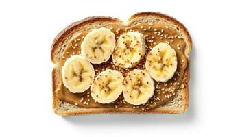 Frische und Süße im ein gesund Mahlzeit von Banane Brot generiert durch ai foto