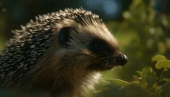 süß Igel suchen beim Kamera im das wild, pelzig und klein generiert durch ai foto