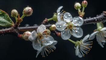 Frische und Schönheit im Natur ein schließen oben von ein Blume generiert durch ai foto