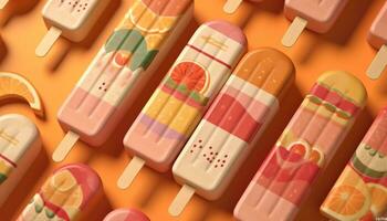 multi farbig Süßigkeiten und Eis Sahne erstellen ein Süss Feier generiert durch ai foto