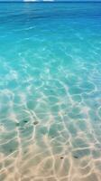 tropisch Strand mit Weiß Sand und Türkis Meer Wasser ai generiert foto