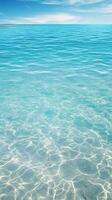 tropisch Strand mit Weiß Sand und Türkis Meer Wasser ai generiert foto