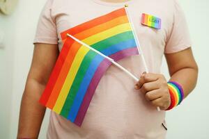 lgbt Flagge, Regenbogen Farbe Liebe Symbol, Stolz Monat im Juni, Vektor Illustration. foto