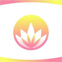 Lotus Wellness Gelb Rosa Kreis Blume Logo foto