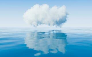 Wolke und Wasser Oberfläche, 3d Wiedergabe. foto