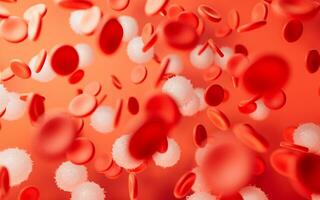 Blut und rot Blut Zellen, 3d Wiedergabe. foto