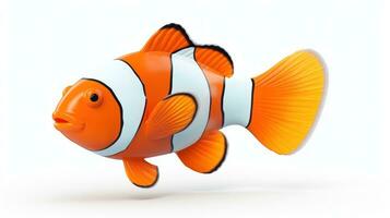 ein Orange und Weiß Clown Fisch isoliert foto