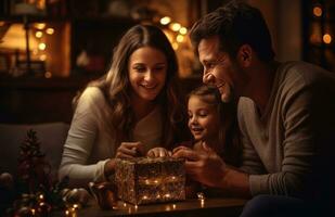 glücklich Familie genießen Weihnachten foto