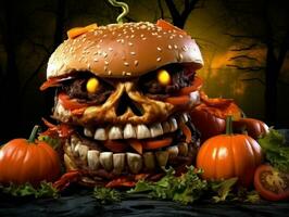 Halloween gespenstisch Burger foto