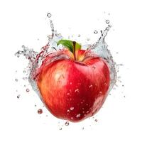 Apfel verursachen Wasser Spritzen. ai generisch foto