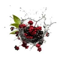 Preiselbeeren im Wasser Spritzen. ai generisch foto