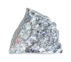 roh Stibnit Antimonit Felsen isoliert auf Weiß foto