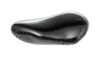 poliert schwarz Obsidian vulkanisch Glas Juwel Stein foto
