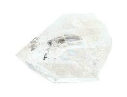 Single Felsen Kristall farblos Quarz isoliert foto