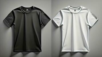 T-Shirts Attrappe, Lehrmodell, Simulation mit Text Raum auf bunt Hintergrund hd ai foto