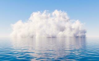 Wolke und Wasser Oberfläche, 3d Wiedergabe. foto