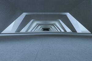 Beton sechseckig Tunnel, modern die Architektur, 3d Wiedergabe. foto