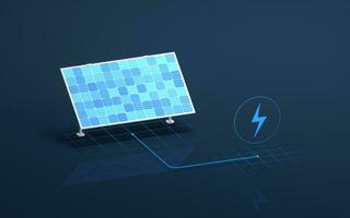 Solar- Tafel, Solar- Energie, 3d Wiedergabe. foto