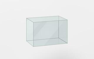 leeren Glas Vitrine, 3d Wiedergabe. foto