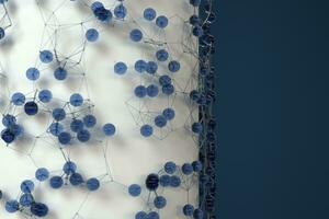 Blau Biologie Gitter mit verbinden Einschränkungen, 3d Wiedergabe. foto