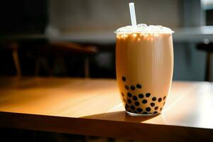 Taiwan Milch Tee Blase Tasse. generieren ai foto