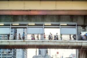 verschwommen Hauptstadt Bangkok Menschen Gehen foto