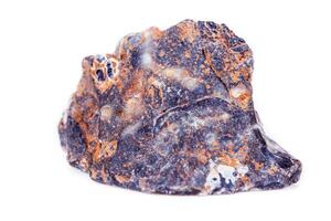 Makro-Mineral-Stein-Achat-Knospe auf weißem Hintergrund foto