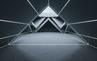 dreieckig Tunnel, abstrakt Konzeption, 3d Wiedergabe. foto