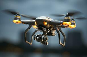 Drohne Quadcopter mit Digital Kamera. generativ ai foto