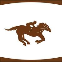 Pferd Reiten Pferd Rennen Jockey Silhouette im Bewegung Logo foto
