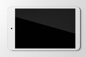leeren Tablette Computer Bildschirm mit Weiß Hintergrund, 3d Wiedergabe. foto