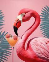Rosa Flamingo Poster foto
