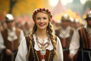 schön Mädchen Oktoberfest Veranstaltung im München Deutschland foto