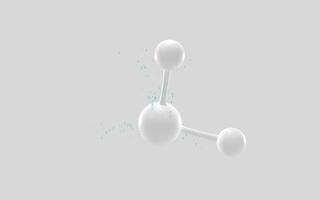 Einfachheit chemisch Molekül mit Weiß Hintergrund, 3d Wiedergabe. foto
