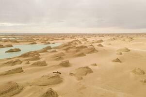 Wind Erosion Terrain Landschaft, Yardang Landschaft. foto