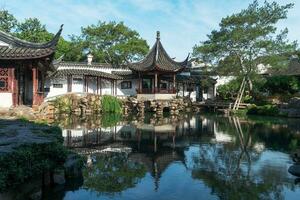 uralt die Architektur im das Suzhou Garten im China. foto