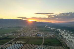 Morgen im das Stadt von Türken im Xinjiang, China. foto