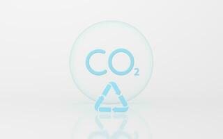 Kohlenstoff Emissionen mit ein Weiß Hintergrund, 3d Wiedergabe. foto
