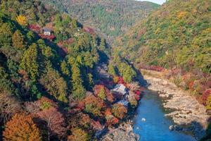 Luftaufnahme von Arashiyama in Kyoto in Japan foto
