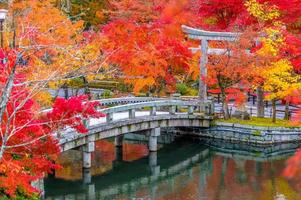 Herbstlaub im Eikando-Tempel in Kyoto, Japan foto
