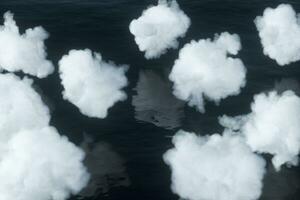 das schön Weiß Wolke auf das Ozean, 3d Wiedergabe. foto
