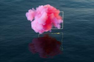 das schön Rosa Wolke auf das Ozean, 3d Wiedergabe. foto
