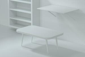 Modell- von Möbel im das Leben Zimmer, 3d Wiedergabe. foto