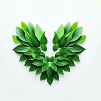 Grün Flüstern, Blätter basteln ein Herz, generativ ai foto