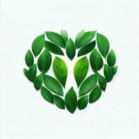 still Blätter, ein Herz von Grün Gelassenheit, generativ ai foto