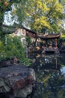 das Herbst im das traditionell Park im China foto