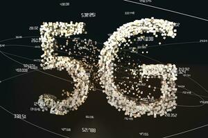 5g Schriftart Design, 3d Rendern foto