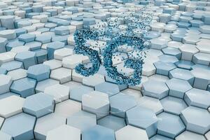 5g Schriftart Design, 3d Rendern foto